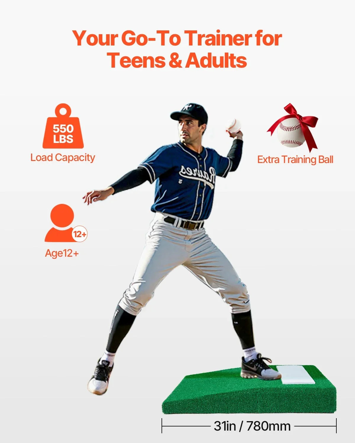 31 in Pitching Mound Portable Pitcher Mound Baseball Softball Outdoor Training - View 2