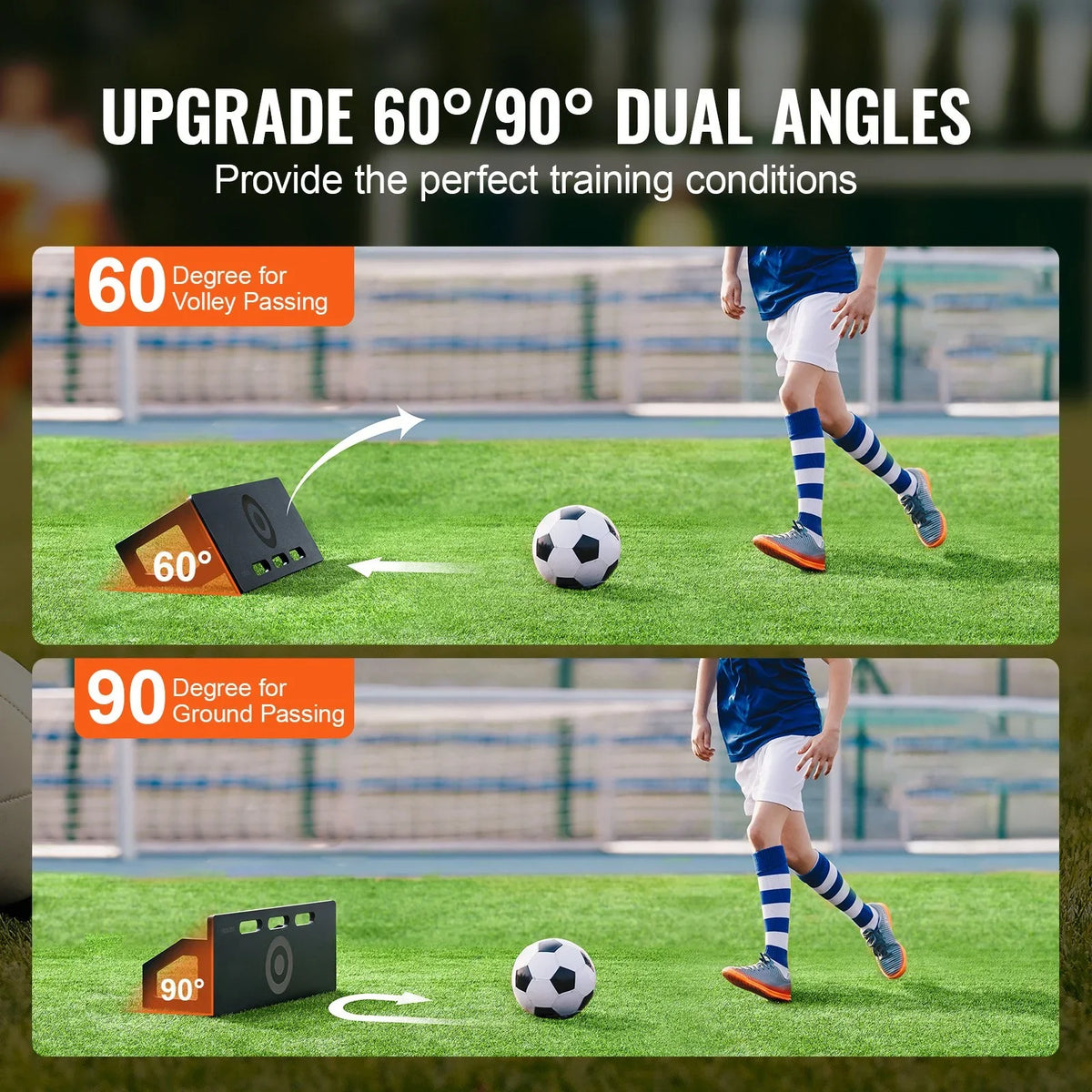 32"X12" Soccer Rebounder Board Portable Soccer Wall with 2 Angles Rebound - View 2