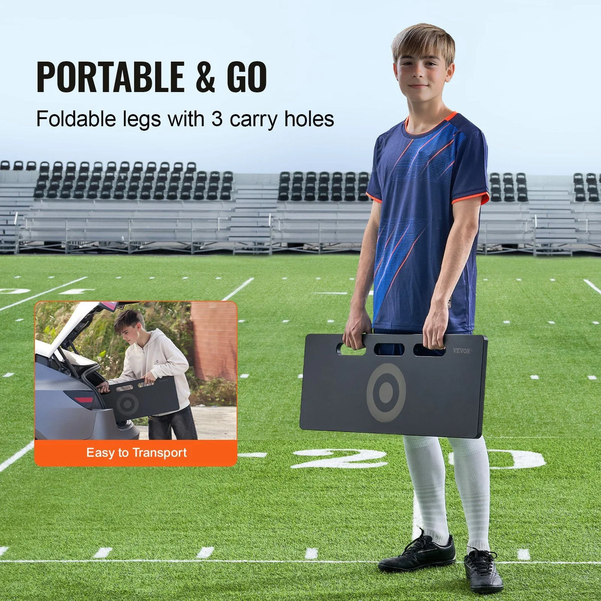 32"X12" Soccer Rebounder Board Portable Soccer Wall with 2 Angles Rebound - View 3