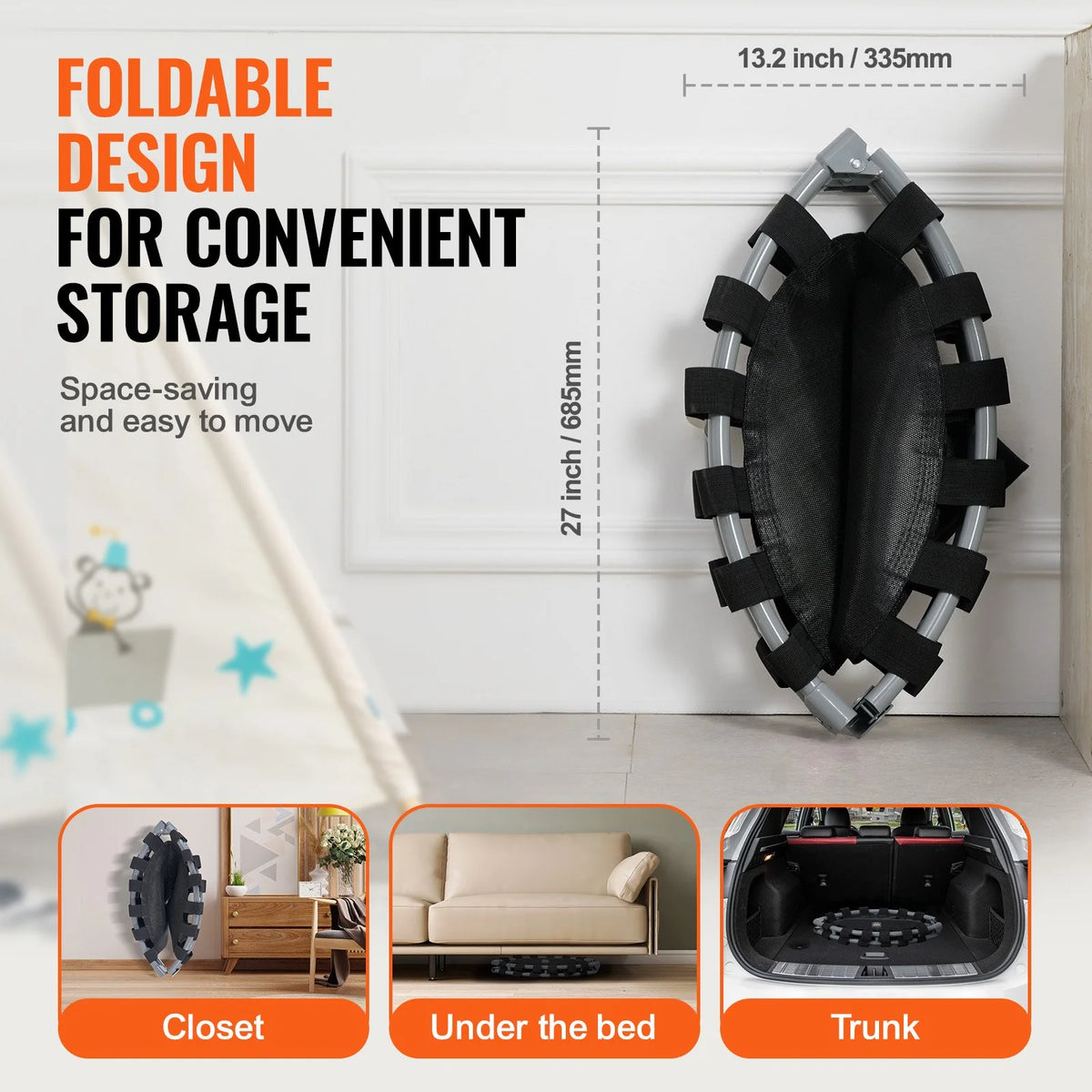36" Trampoline for Kids Foldable Mini Toddler Trampoline Indoor Outdoor - View 2
