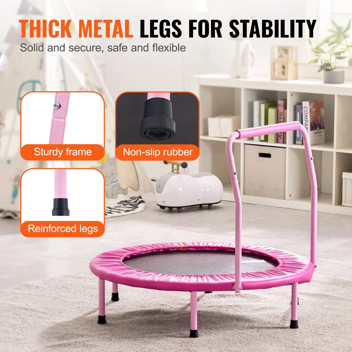 36" Trampoline for Kids Foldable Mini Toddler Trampoline Indoor Outdoor - View 5