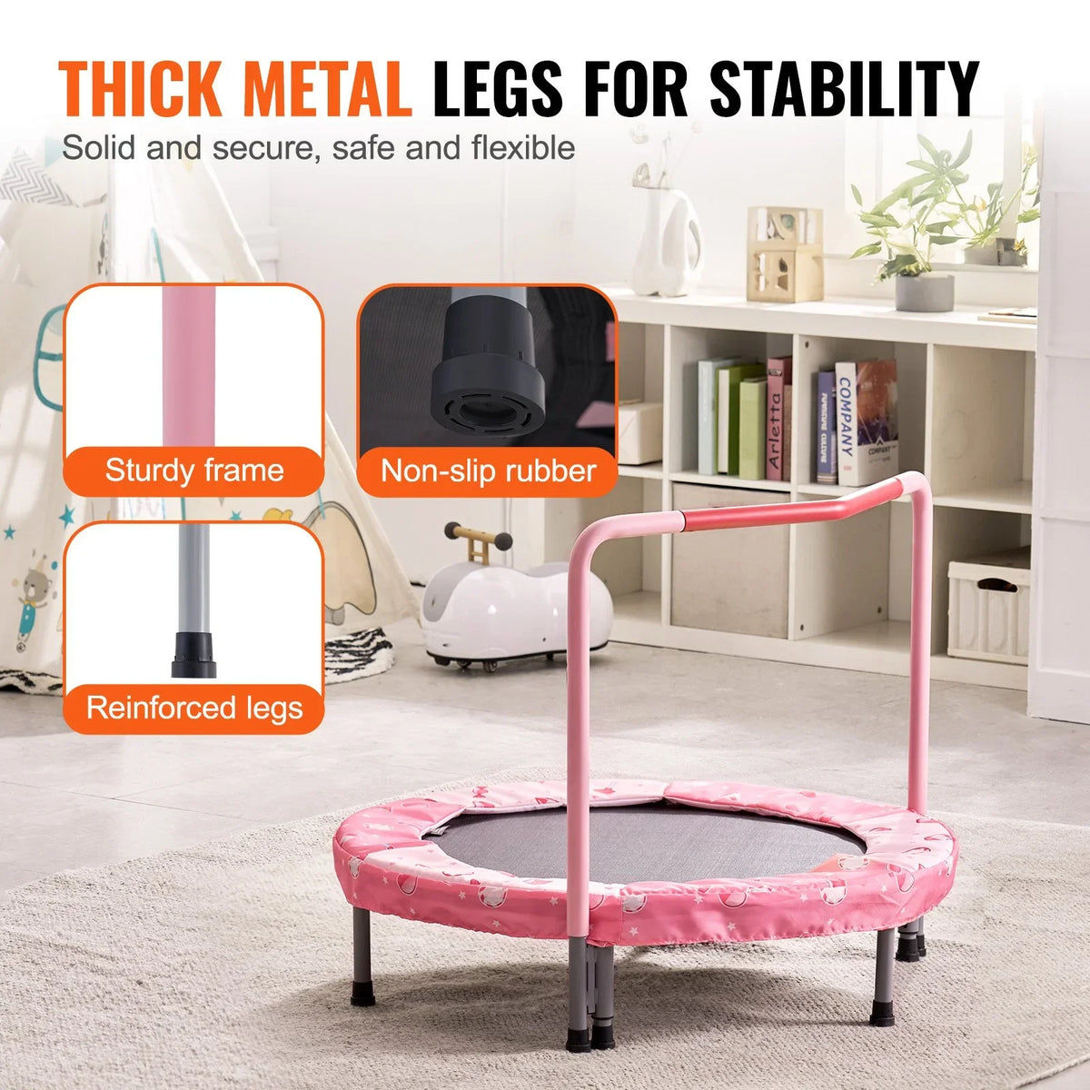 36" Trampoline for Kids Foldable Mini Toddler Trampoline Indoor Outdoor - View 4