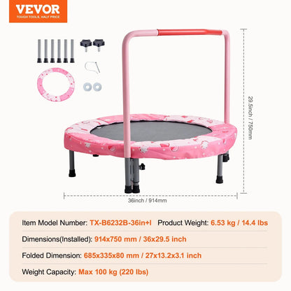 36" Trampoline for Kids Foldable Mini Toddler Trampoline Indoor Outdoor - View 6