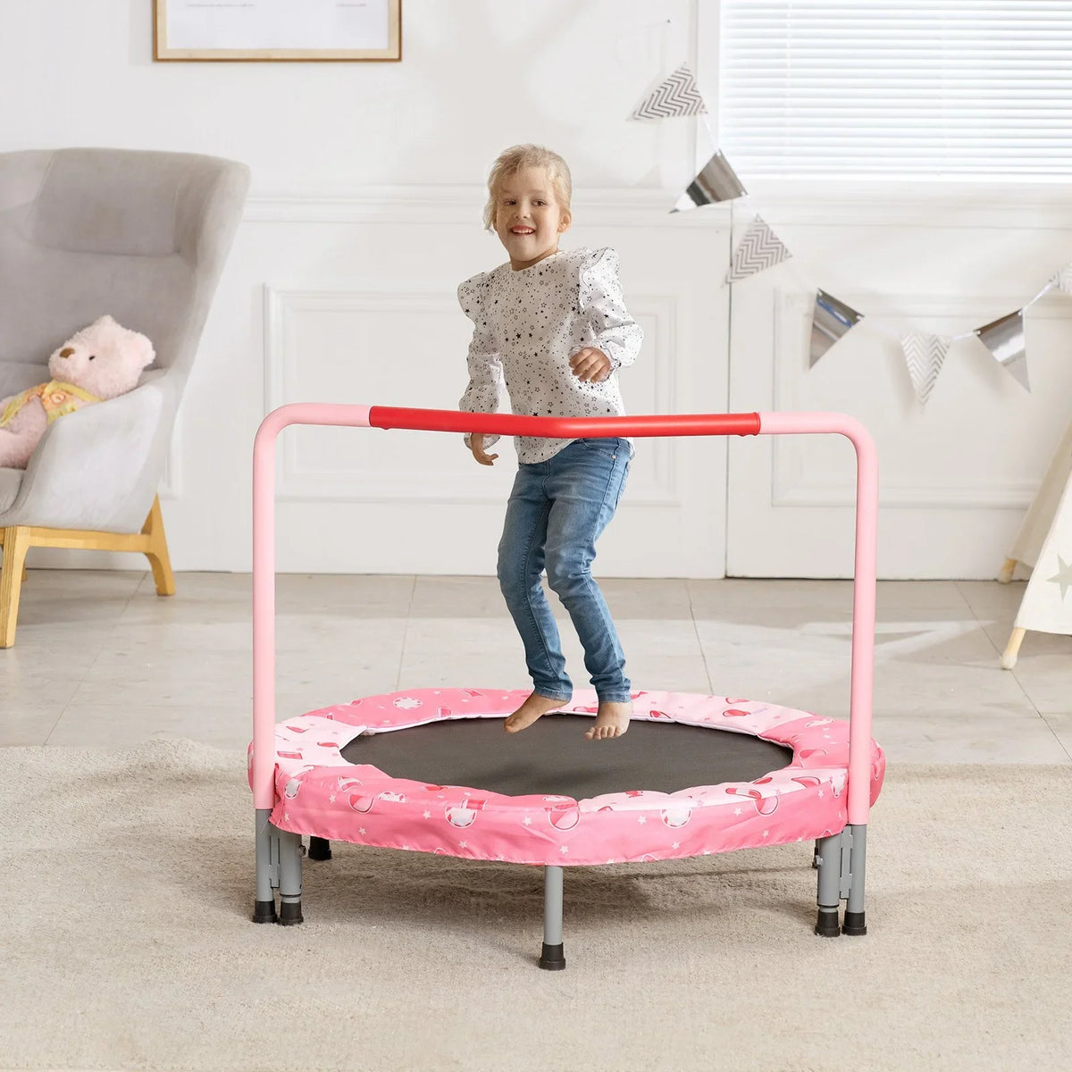 36" Trampoline for Kids Foldable Mini Toddler Trampoline Indoor Outdoor - View 7