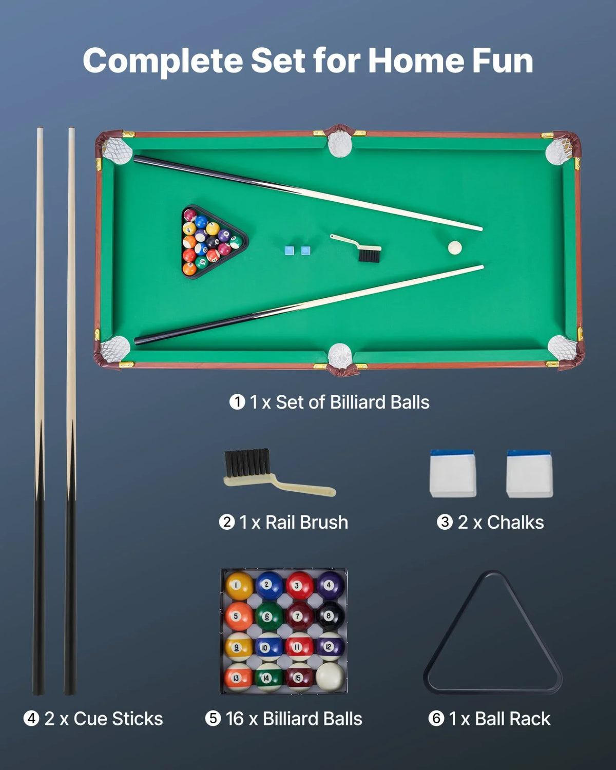 4.5 ft Folding Billiards Table Portable Foldable Pool Tables Game Set Bule Cloth