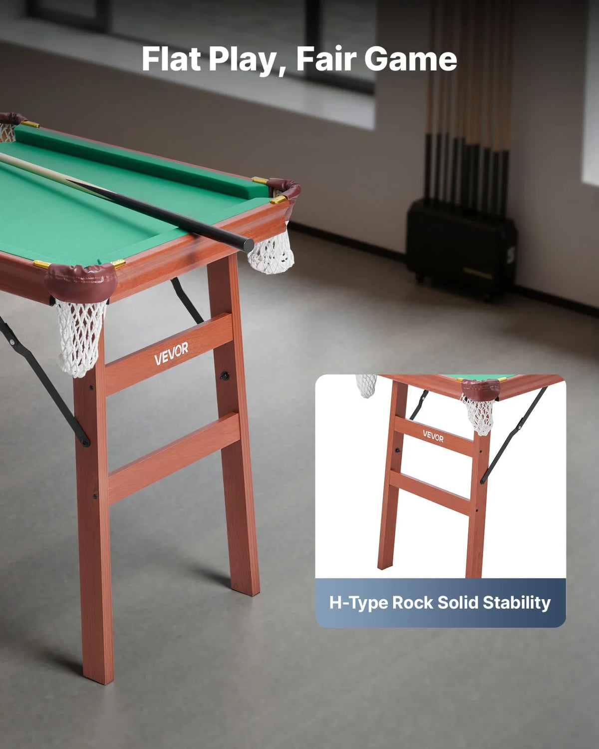 4.5 ft Folding Billiards Table Portable Foldable Pool Tables Game Set Bule Cloth - View 4