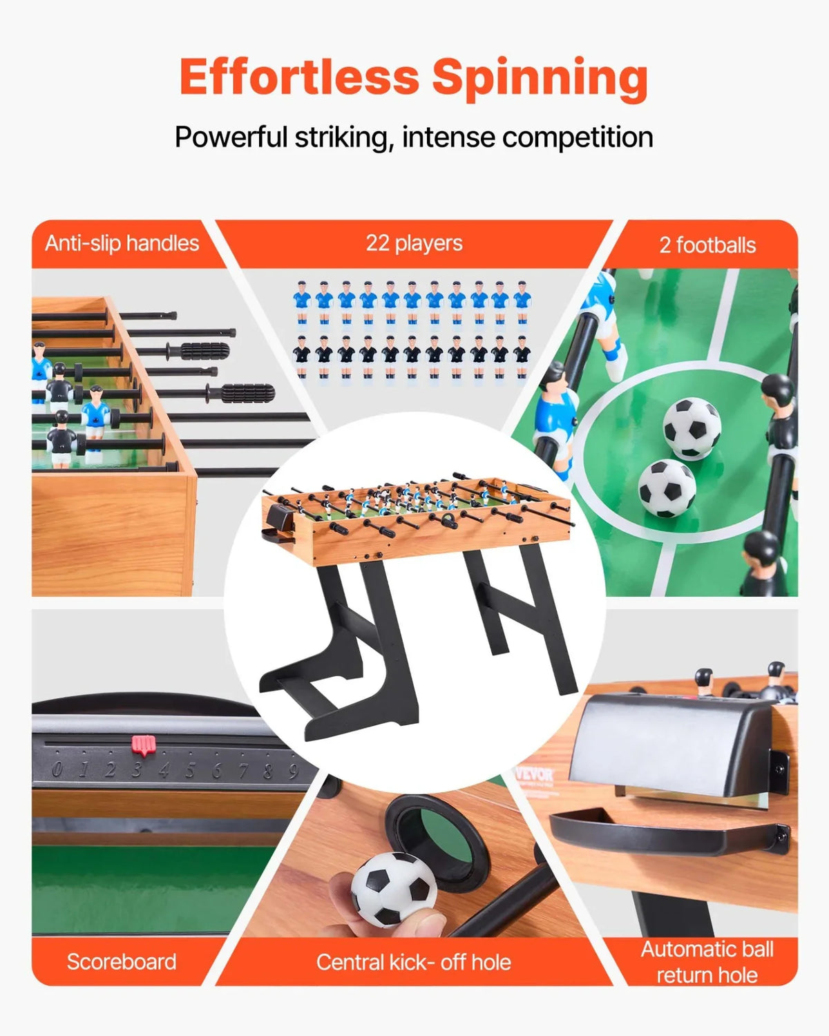 42 inch Folding Football Soccer Game Table Standard Size Indoor Table for Home - View 4