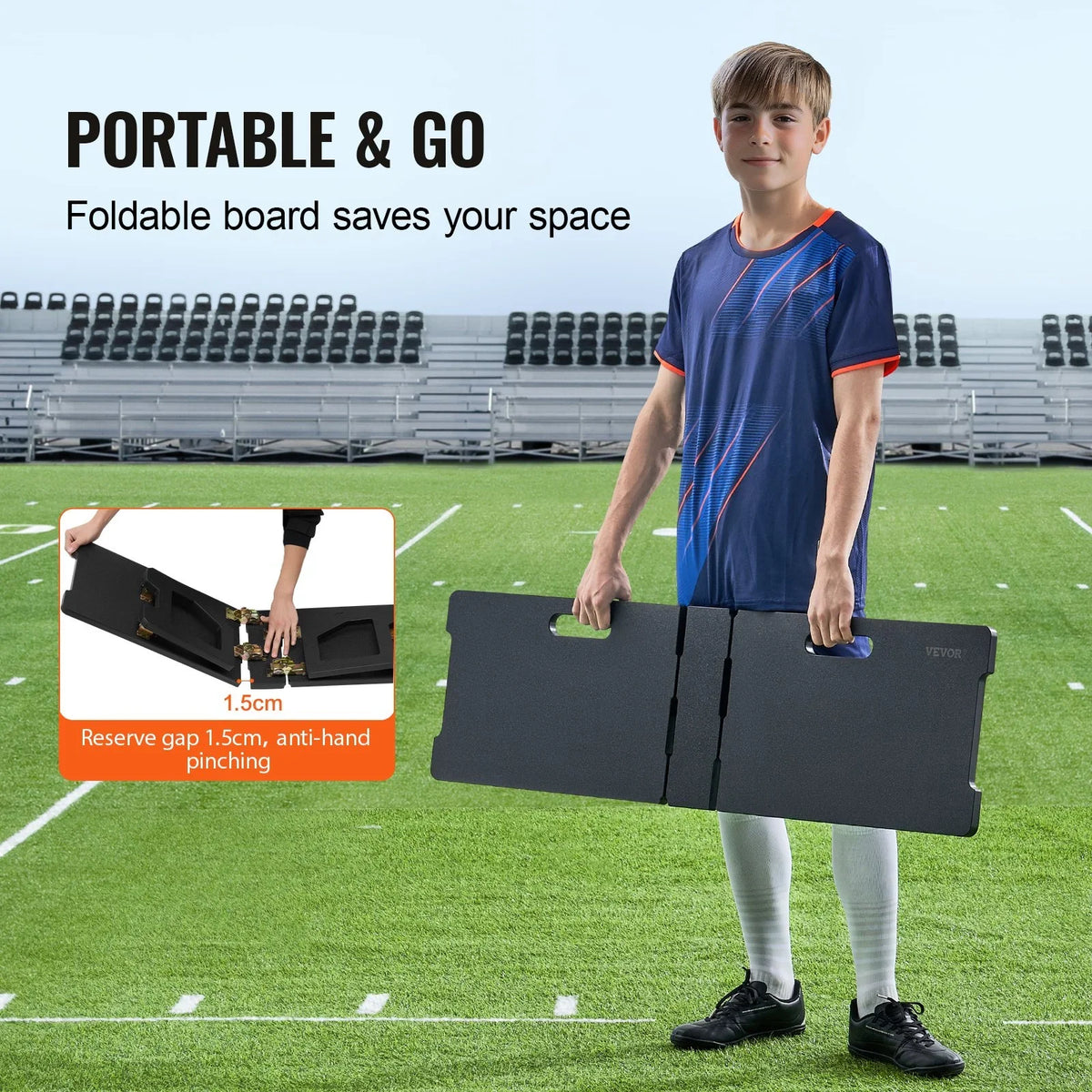45"X13" Soccer Rebounder Board Portable Soccer Wall with 2 Angles Rebound - View 4