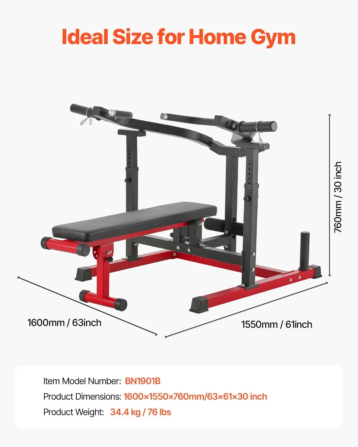 450 LBS Chest Press Machine Adjustable Bench Press Flat Incline Bench Home Gym - View 6
