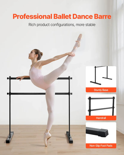 4Ft Ballet Barre Freestanding Portable Fitness Dance Bar Height Adjustable - View 3