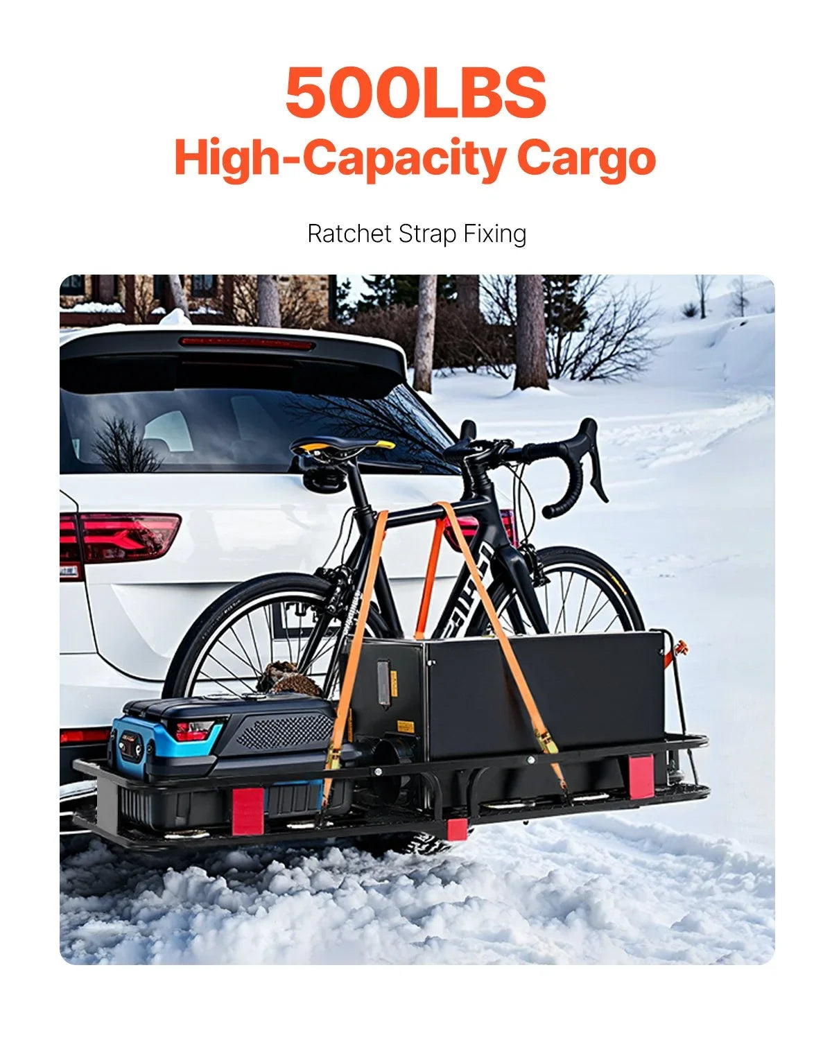 500 lbs Hitch Cargo Carrier Folding Hitch Cargo Carrier for 2" Receiver