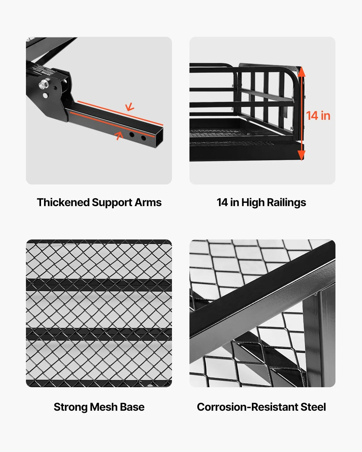 500 lbs Hitch Cargo Carrier Folding Hitch Cargo Carrier for 2" Receiver - View 3