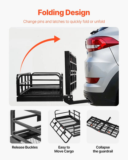 500 lbs Hitch Cargo Carrier Folding Hitch Cargo Carrier for 2" Receiver - View 4