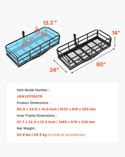 500 lbs Hitch Cargo Carrier Folding Hitch Cargo Carrier for 2" Receiver - View 7