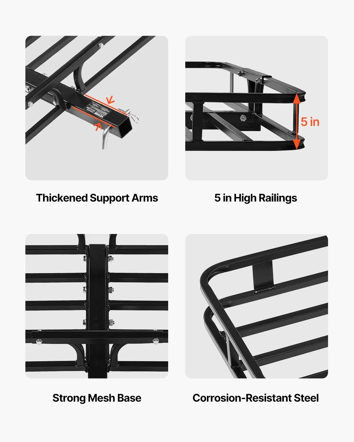 500 lbs Hitch Cargo Carrier Folding Hitch Cargo Carrier with Cargo Net - View 3