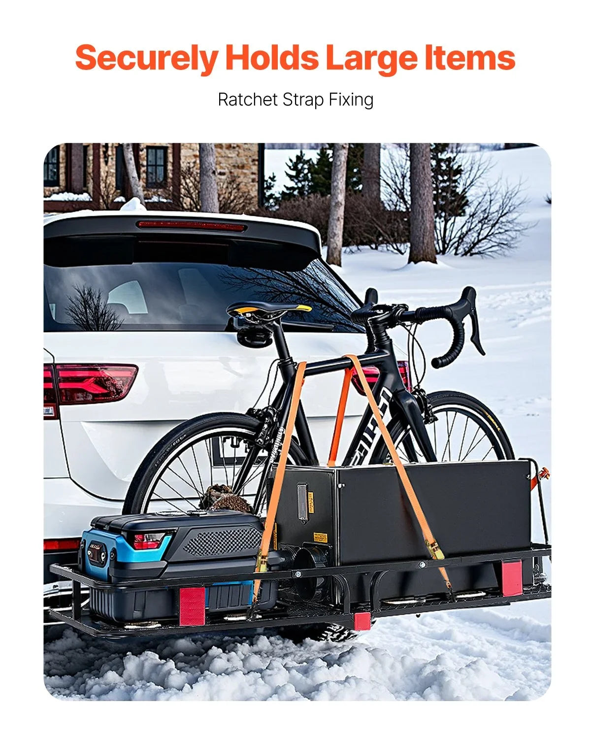 500 lbs Hitch Cargo Carrier Folding Hitch Cargo Carrier with Cargo Net - View 6