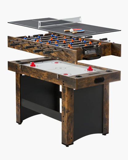 54" Air Hockey Table 3-in-1 Air Powered Combo Table Hockey Ping Pong Foosball