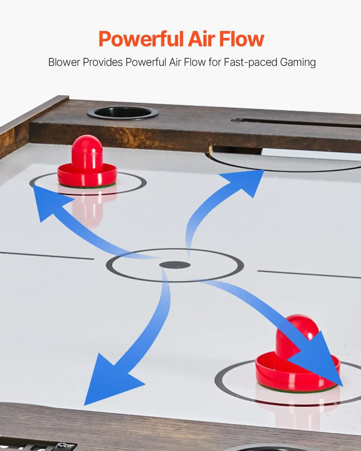 54" Air Hockey Table 3-in-1 Air Powered Combo Table Hockey Ping Pong Foosball - View 3