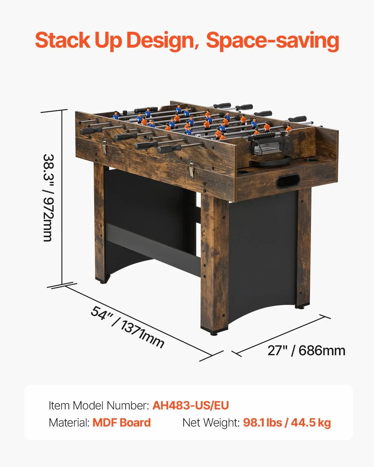54" Air Hockey Table 3-in-1 Air Powered Combo Table Hockey Ping Pong Foosball - View 7