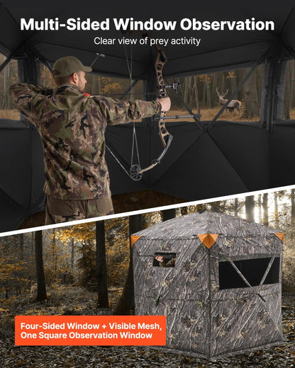 6-7 Person Portable Hunting Blind Ground Deer Duck Blind with Carrying Bag