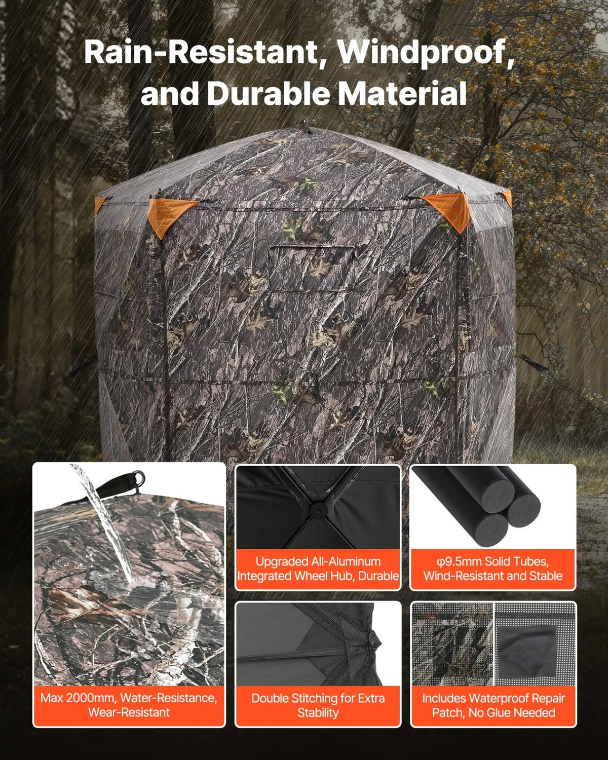 6-7 Person Portable Hunting Blind Ground Deer Duck Blind with Carrying Bag - View 3
