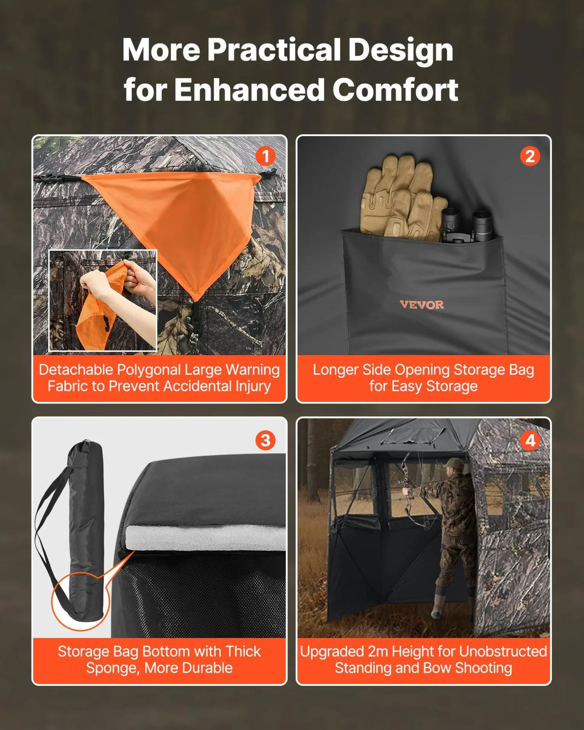 6-7 Person Portable Hunting Blind Ground Deer Duck Blind with Carrying Bag - View 4