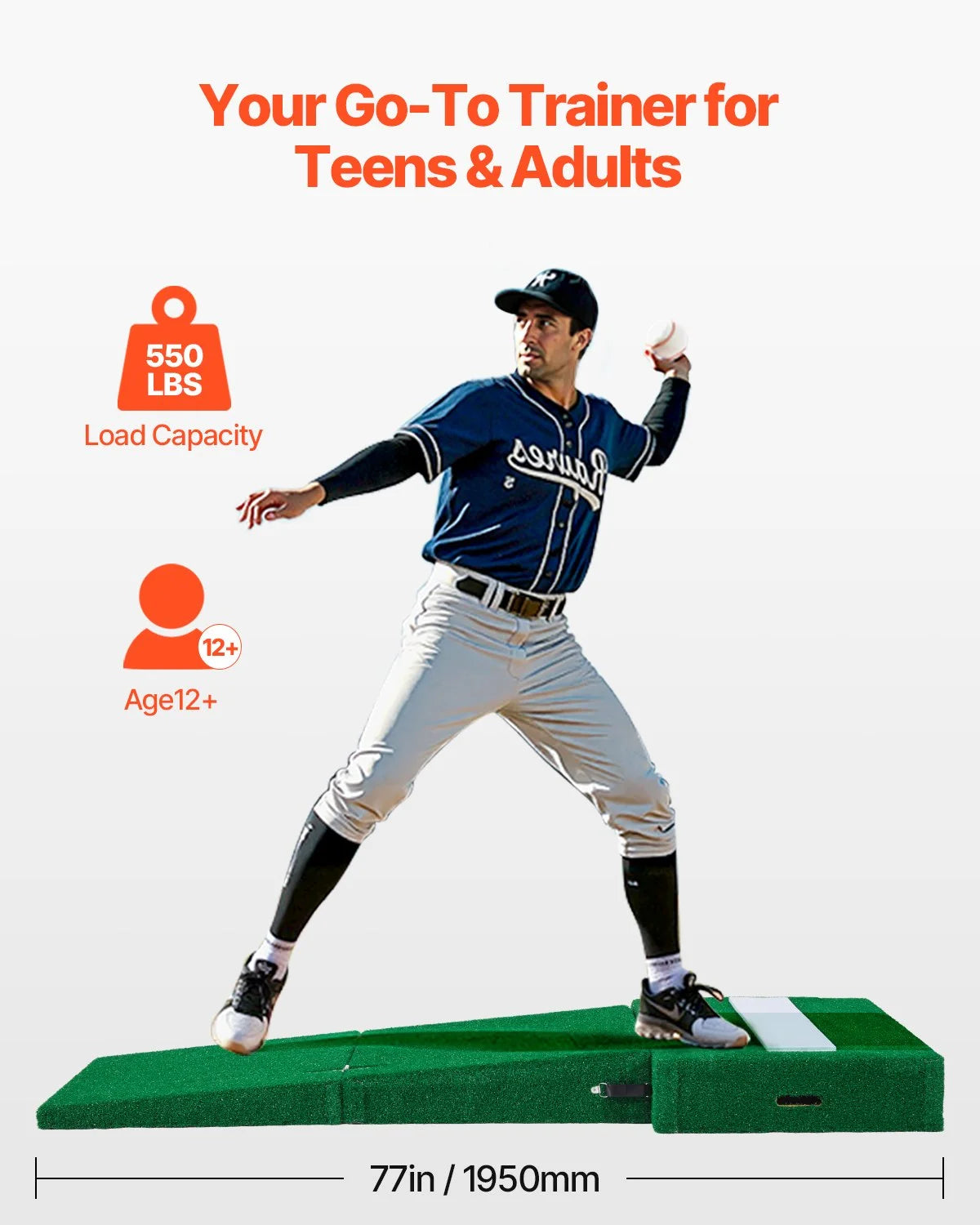 77 in Pitching Mound Portable Pitcher Mound Baseball Softball Outdoor Training