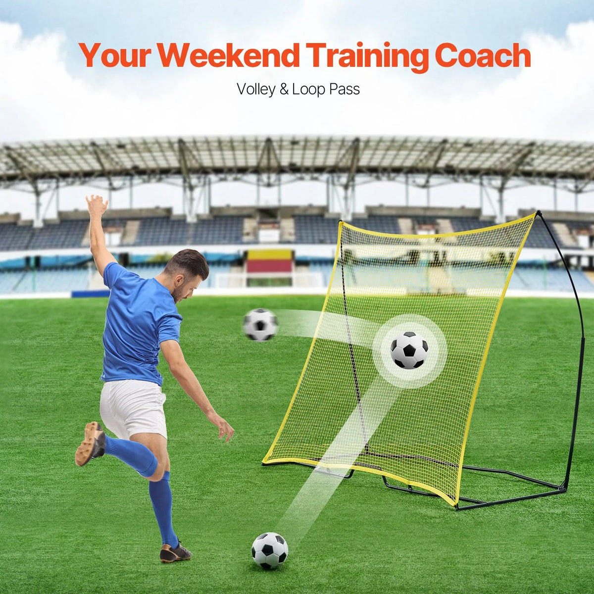 7x7FT Soccer Rebounder Portable Soccer Trainer Net with Portable Bag - View 3