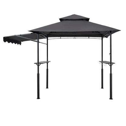8'x5' Reinforced BBQ Grill Gazebo Canopy with Shelf & Awning Double-Tiered Top - View 9
