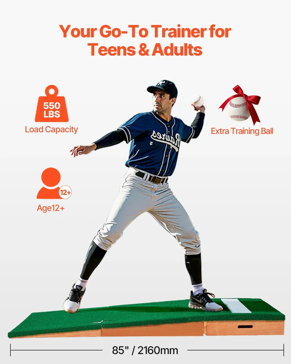 85 in Pitching Mound Portable Pitcher Mound Baseball Softball Outdoor Training - View 2