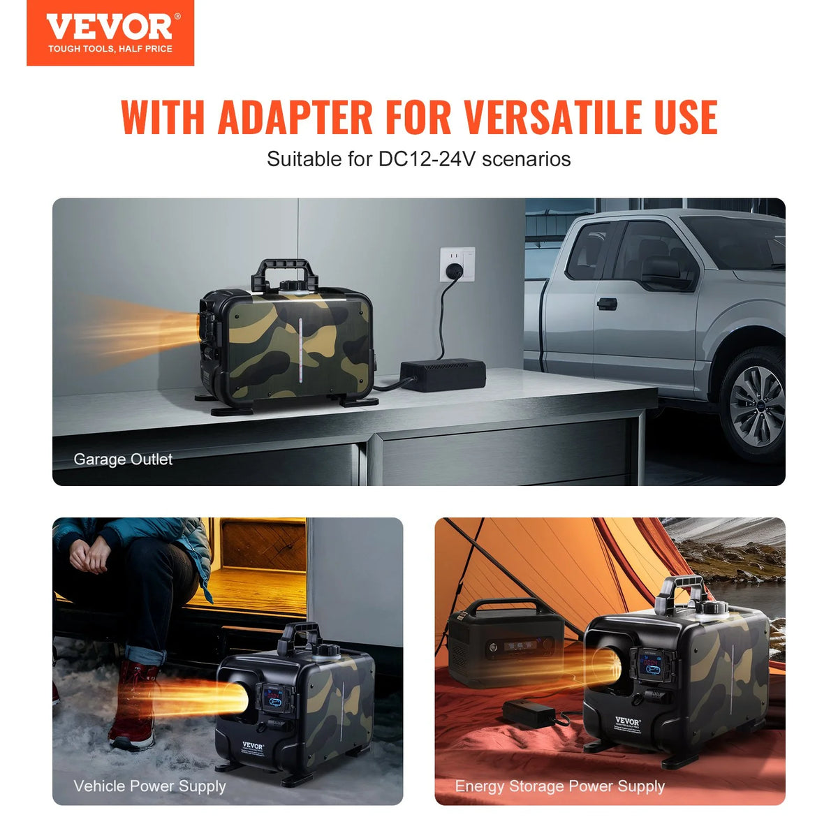 8KW Diesel Air Heater 12V/24V, Bluetooth App & Remote Control, Portable Fast Heating - View 2