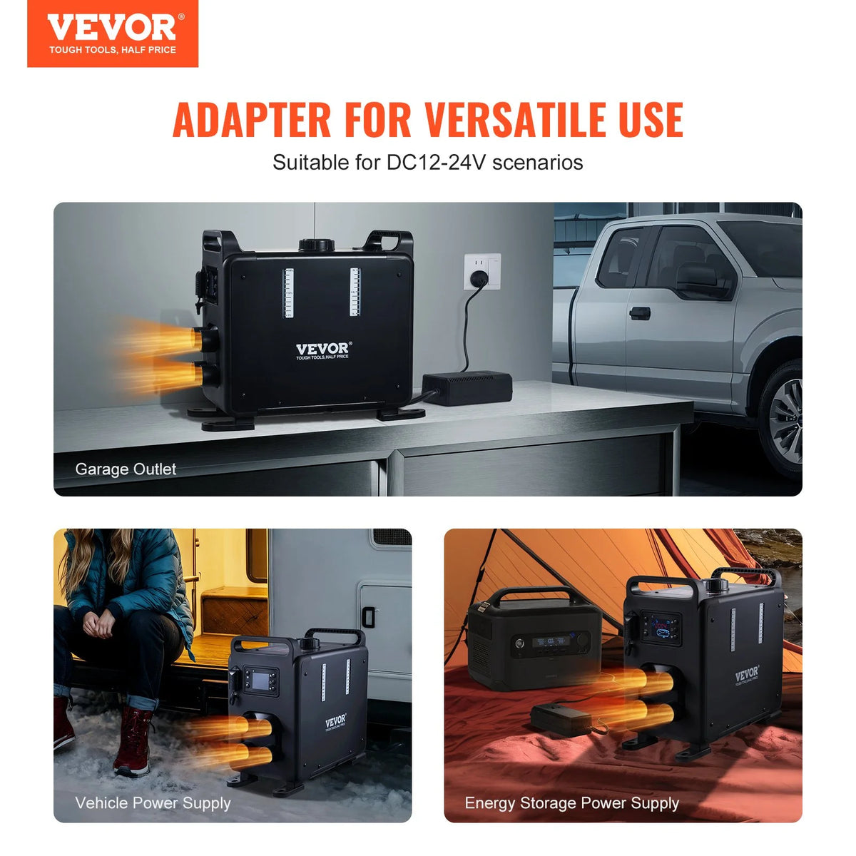 8KW Diesel Air Heater 12V/24V, Bluetooth App & Remote Control, Vertical Portable Heater - View 2