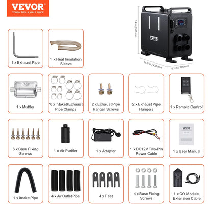 8KW Diesel Air Heater 12V/24V, Bluetooth App & Remote Control, Vertical Portable Heater - View 7