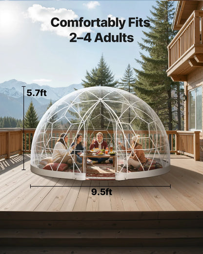 9.5x5.7 ft Garden Bubble Tent for 2-4 Person Outdoor Clear Geodesic Dome Window - View 2