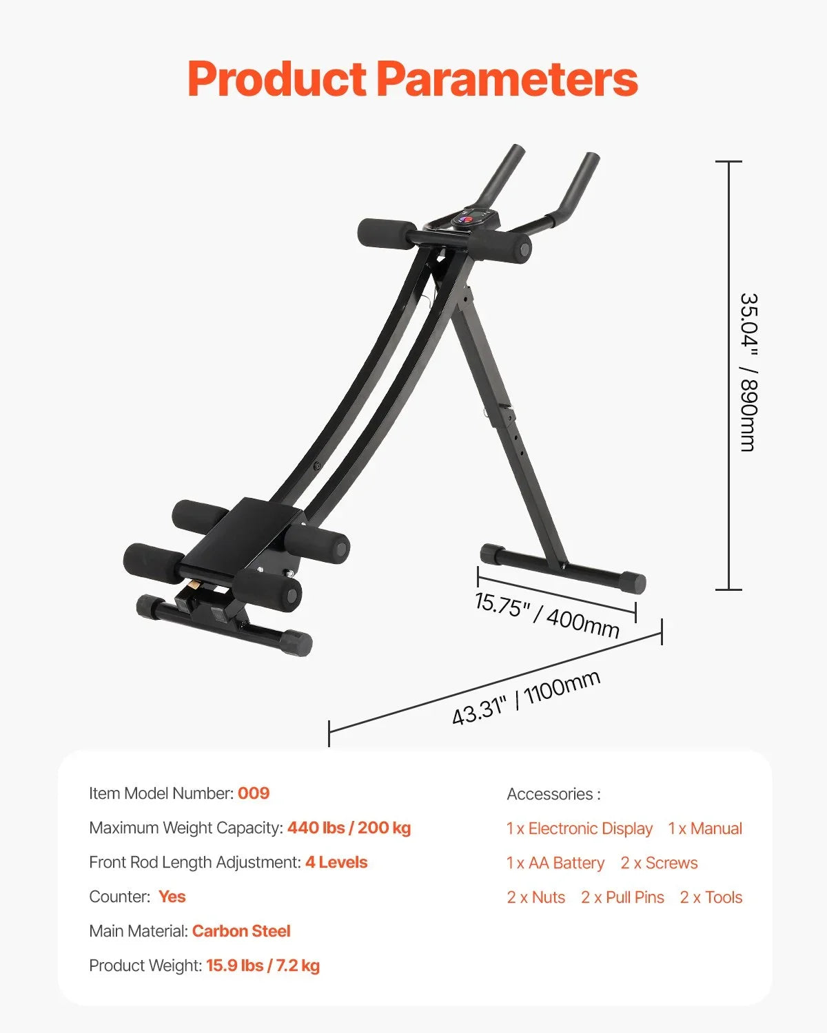 AB Workout Machine Equipment Home Gym Core Abdominal Trainers Adjustable - View 7
