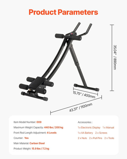 AB Workout Machine Equipment Home Gym Core Abdominal Trainers Adjustable - View 7