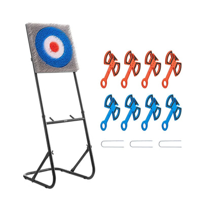 Axe Throwing Game Plastic Bristle Target with 8 Throwing Axes Set Steel Frame - View 8