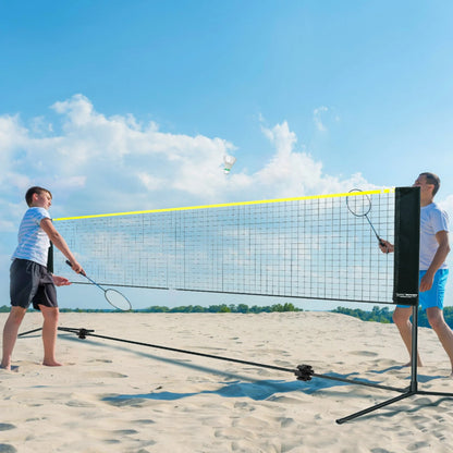 Badminton Net, Height Adjustable Volleyball Net, 17ft Wide Foldable Pickleball Net, Portable Easy Setup Tennis Net Set with Poles, Stand and Carry Bag, for Kids Backyard Game Indoor Outdoor Use - View 2