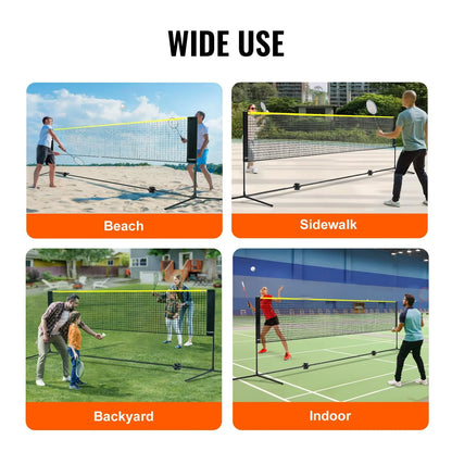 Badminton Net, Height Adjustable Volleyball Net, 17ft Wide Foldable Pickleball Net, Portable Easy Setup Tennis Net Set with Poles, Stand and Carry Bag, for Kids Backyard Game Indoor Outdoor Use - View 7