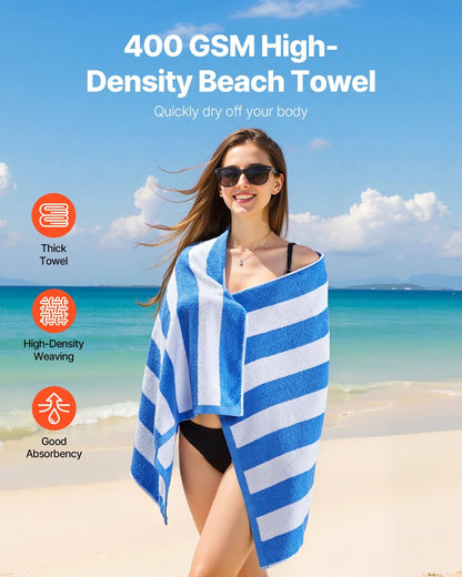 Beach Towel 4 Pack Large Pool Towel 30 x 60 in 100% Cotton Swimming Towel