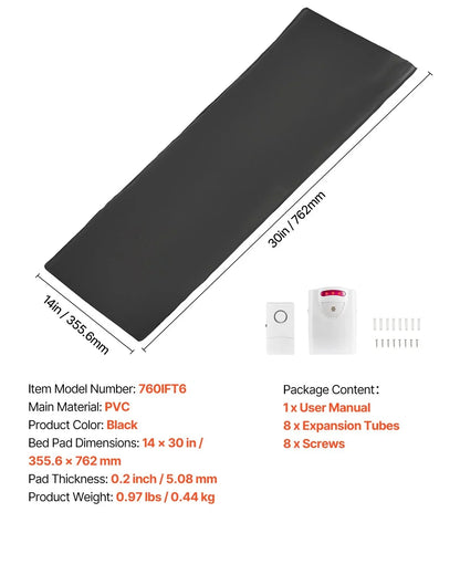 Bed Alarm System for Elderly Adults 14" x 30" Wireless Bed Sensor Pad with Pager - View 6