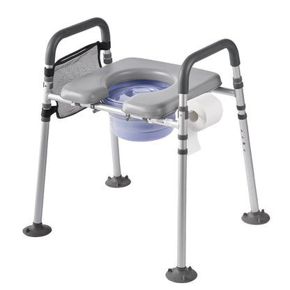 Bedside Commode Chair 4-in-1 Raised Toilet Seat Adjustable Height 500 lbs - View 9