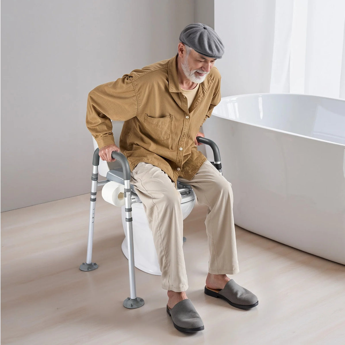 Bedside Commode Chair 4-in-1 Raised Toilet Seat Adjustable Height 500 lbs - View 7