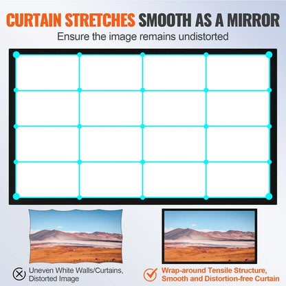 Big 155" Diagonal 16:9 HD Projector Screen Home Theater Outdoor Use - View 3