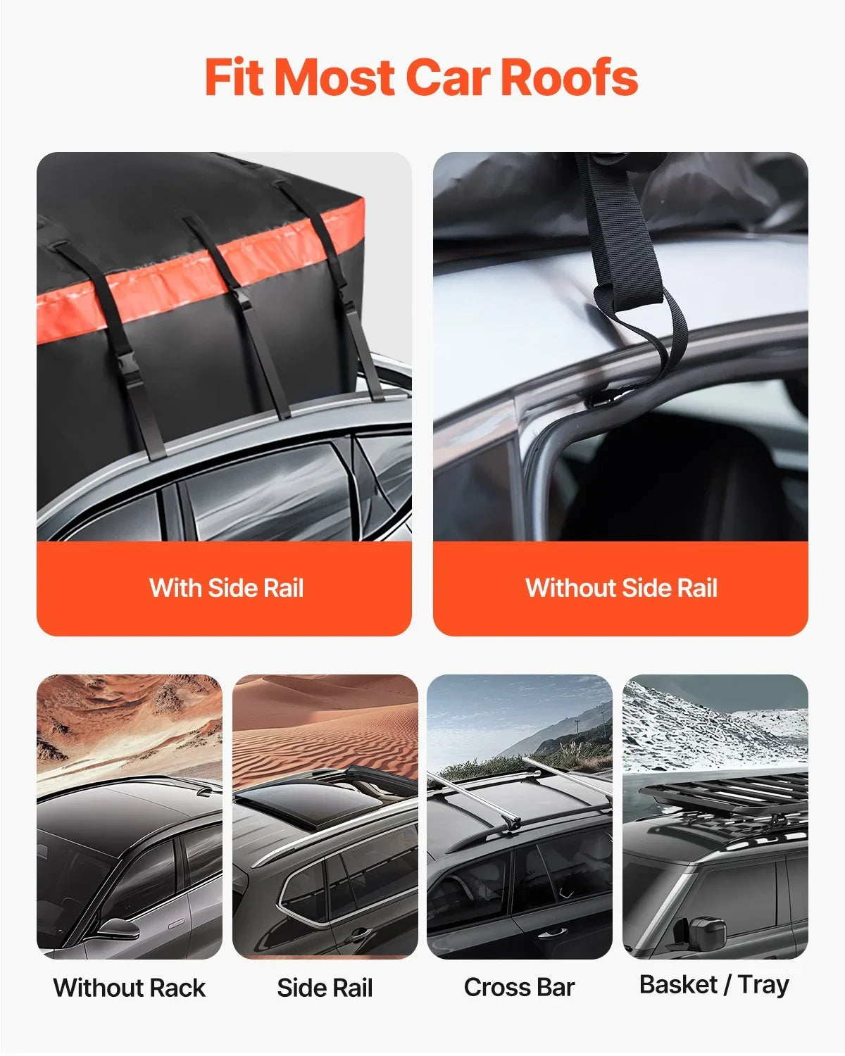 Car Rooftop Cargo Carrier Bag 23 Cubic Feet 840D PVC Car Roof Luggage Cargo Bag - View 5