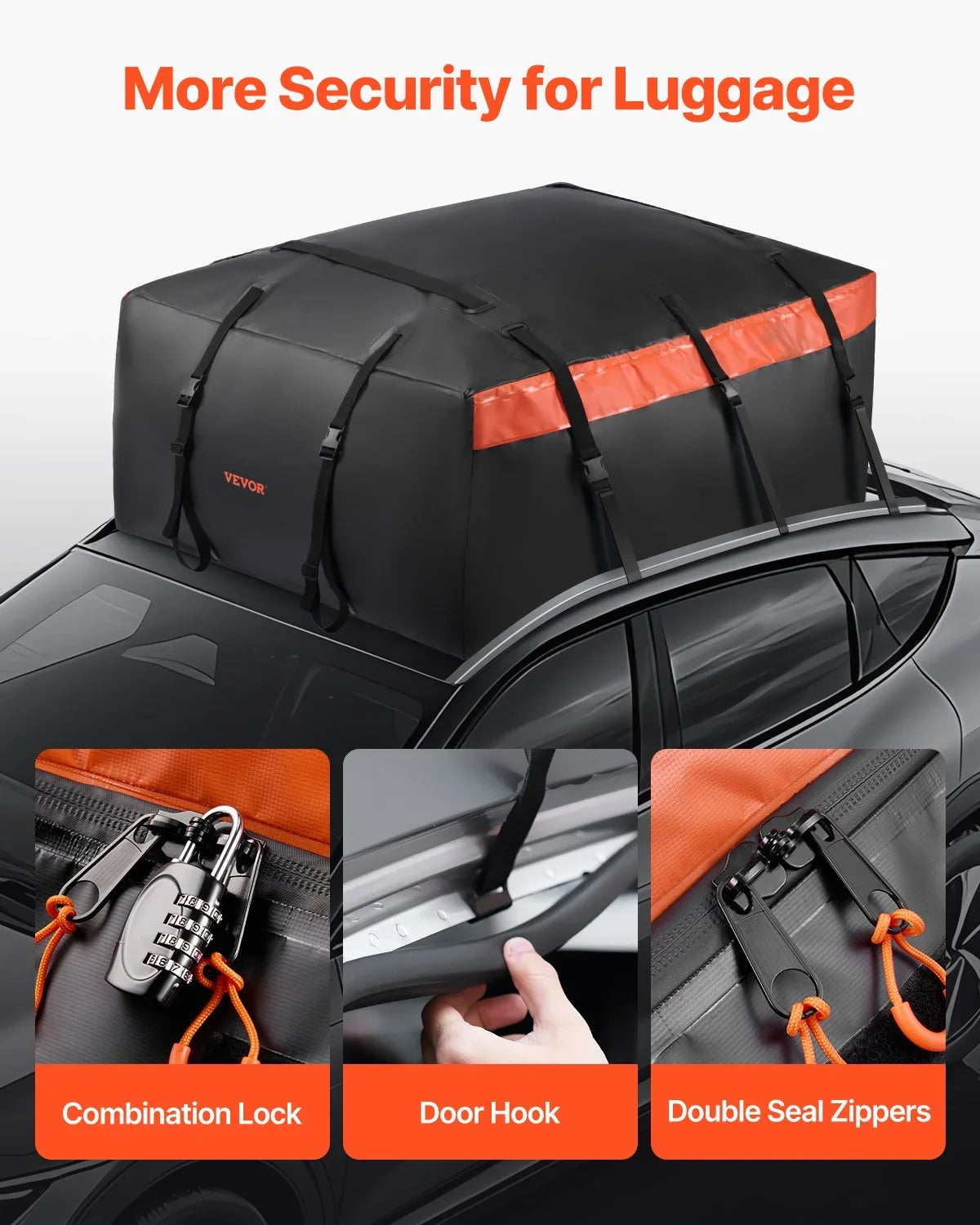 Car Rooftop Cargo Carrier Bag 23 Cubic Feet 840D PVC Car Roof Luggage Cargo Bag - View 6