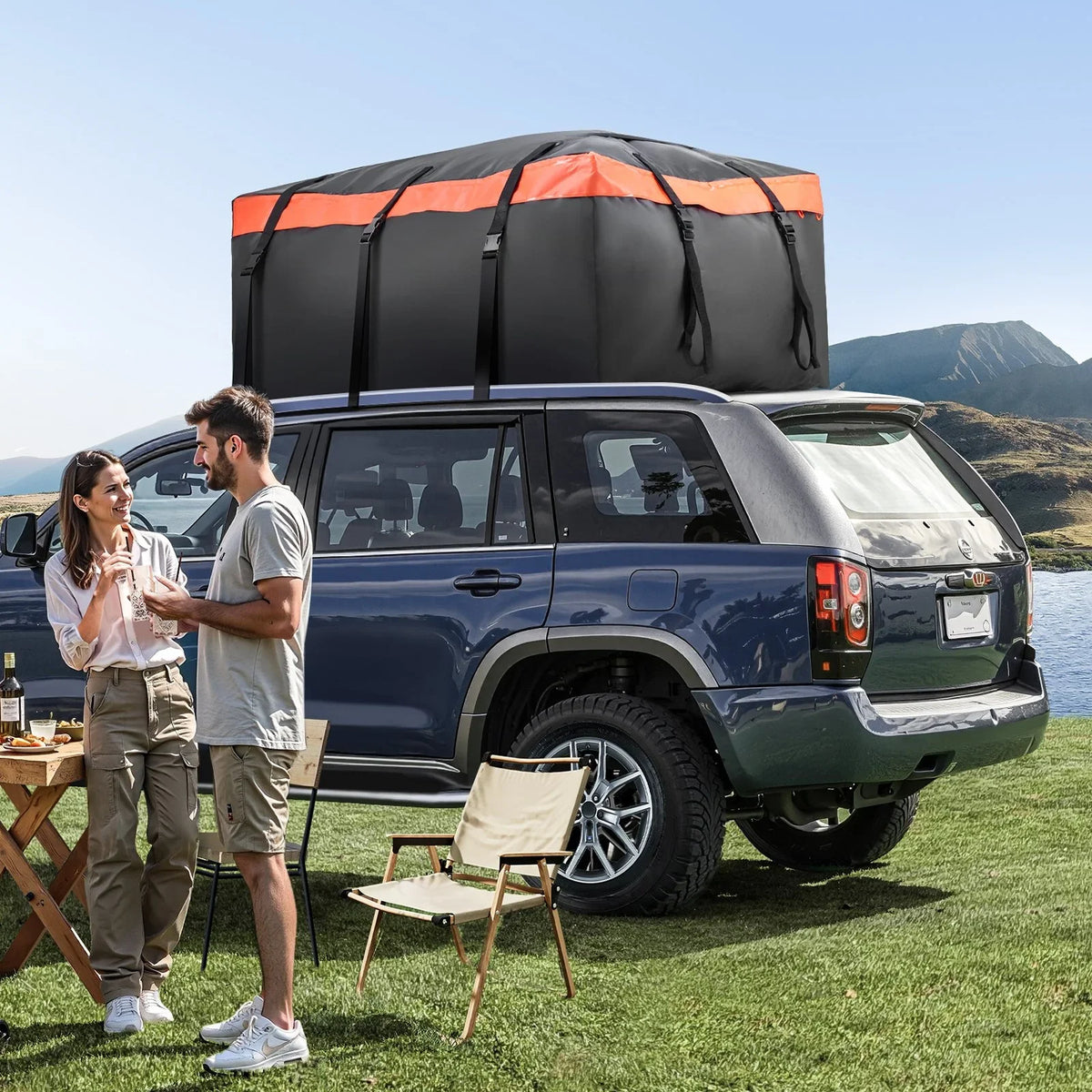 Car Rooftop Cargo Carrier Bag 23 Cubic Feet 840D PVC Car Roof Luggage Cargo Bag - View 8