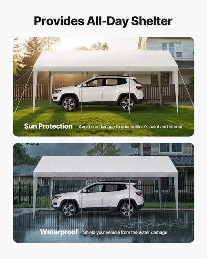 Carport Car Canopy 10 x 20 FT Heavy Duty Portable Car Garage Shelter Tent White - View 2