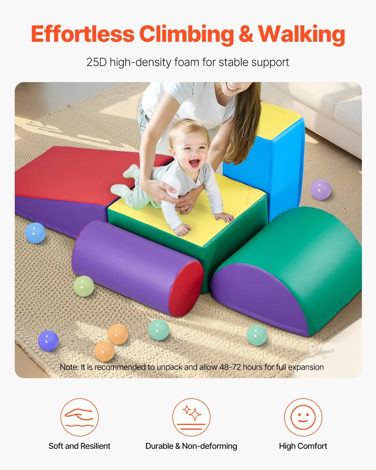Climbing Toys 5 Piece Foam Climbing Blocks Set for Toddlers and Preschoolers - View 3