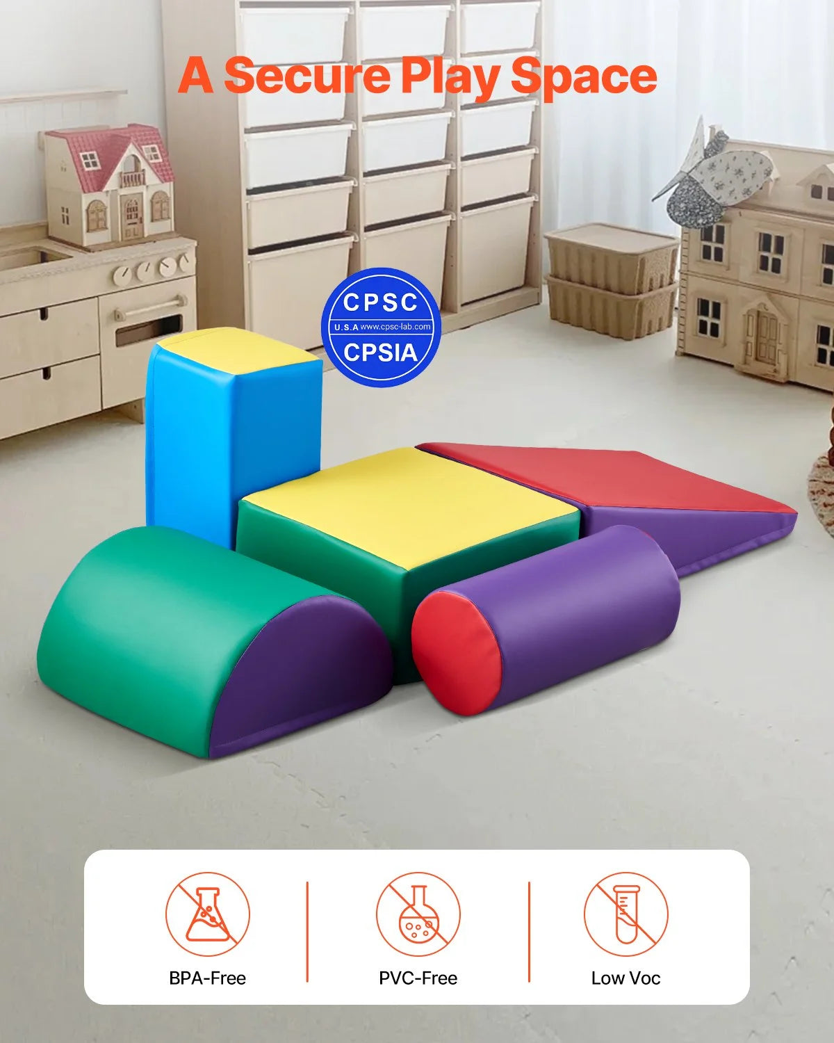 Climbing Toys 5 Piece Foam Climbing Blocks Set for Toddlers and Preschoolers - View 4